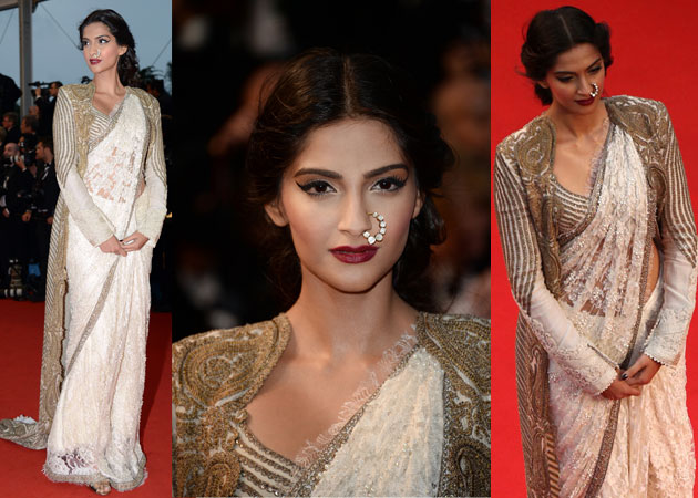 Sonam Kapoor stuns Cannes in vintage-look sari and jacket